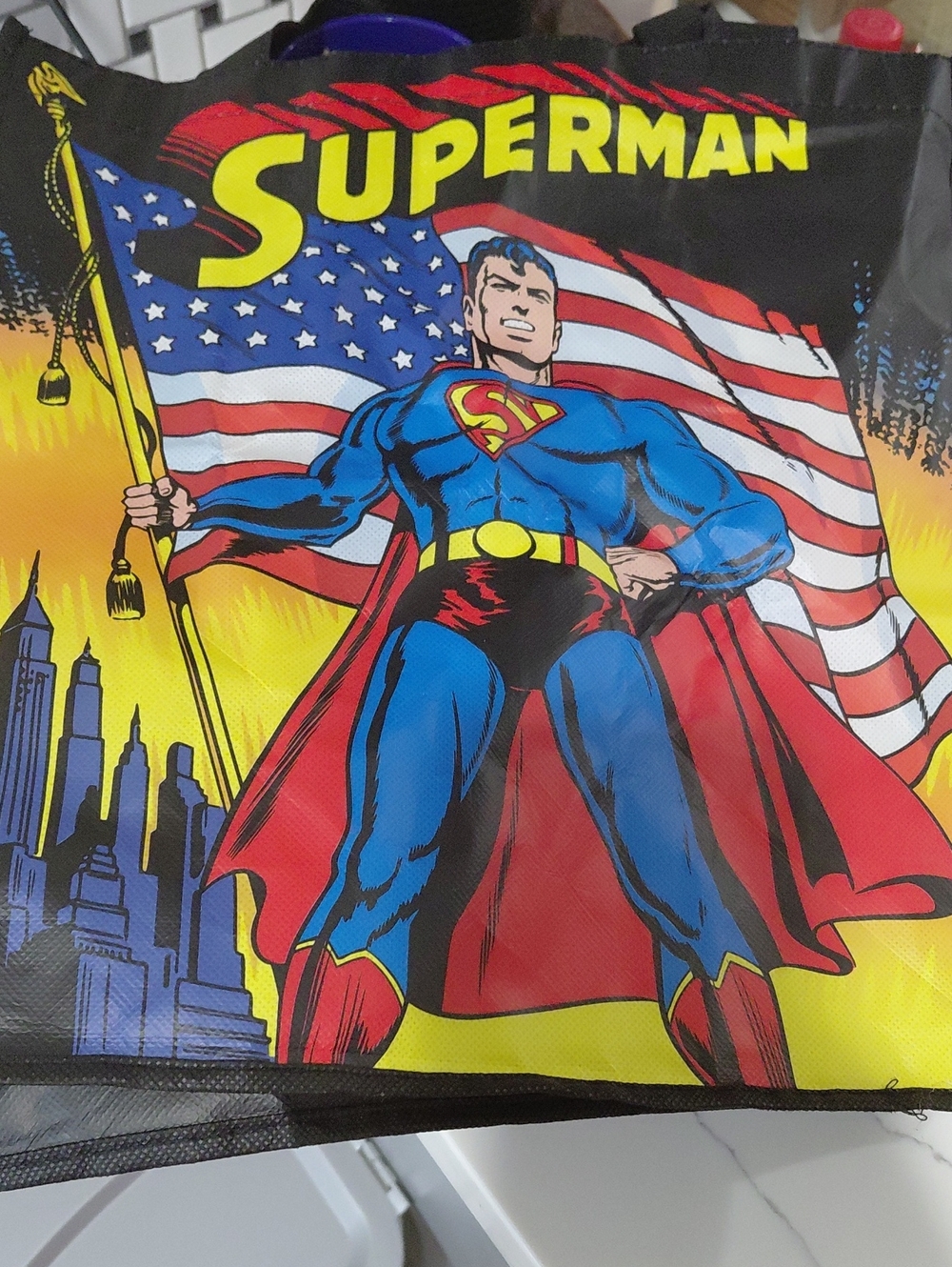DC Superman Graphic Tote Bag - Blue, Red, Yellow